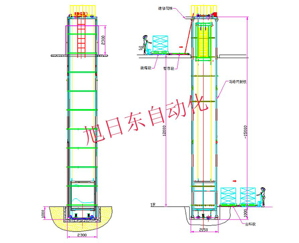 栈板式升降机示意图